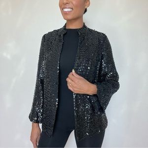 Miss Elliette California vintage black sequin blazer